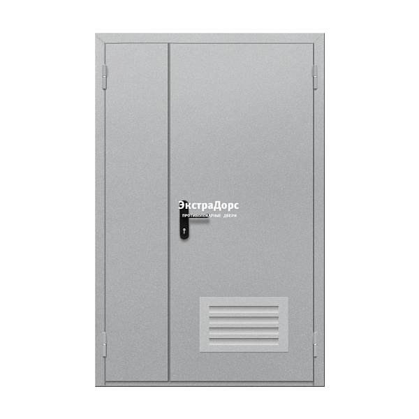 Дверь огнестойкая EI 60 ДГ-02-EI-60 полуторная глухая с решёткой в Раменском  купить