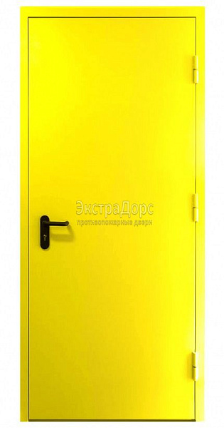 Противопожарная дверь EI 45 желтая дымогазонепроницаемая металлическая в Раменском  купить