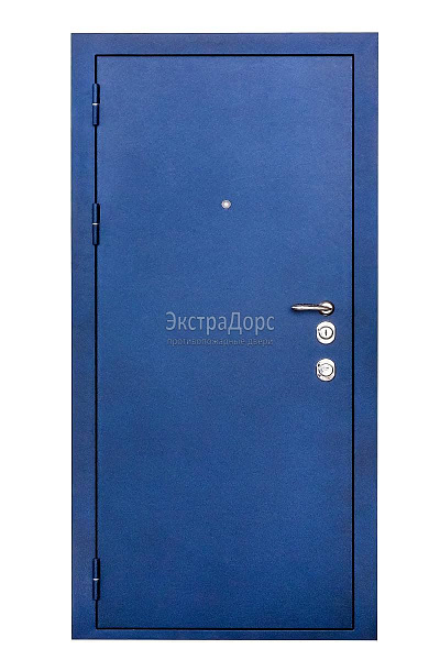 Противопожарная уличная дверь металлическая утепленная EIW 60 синяя глухая однопольная в Раменском  купить